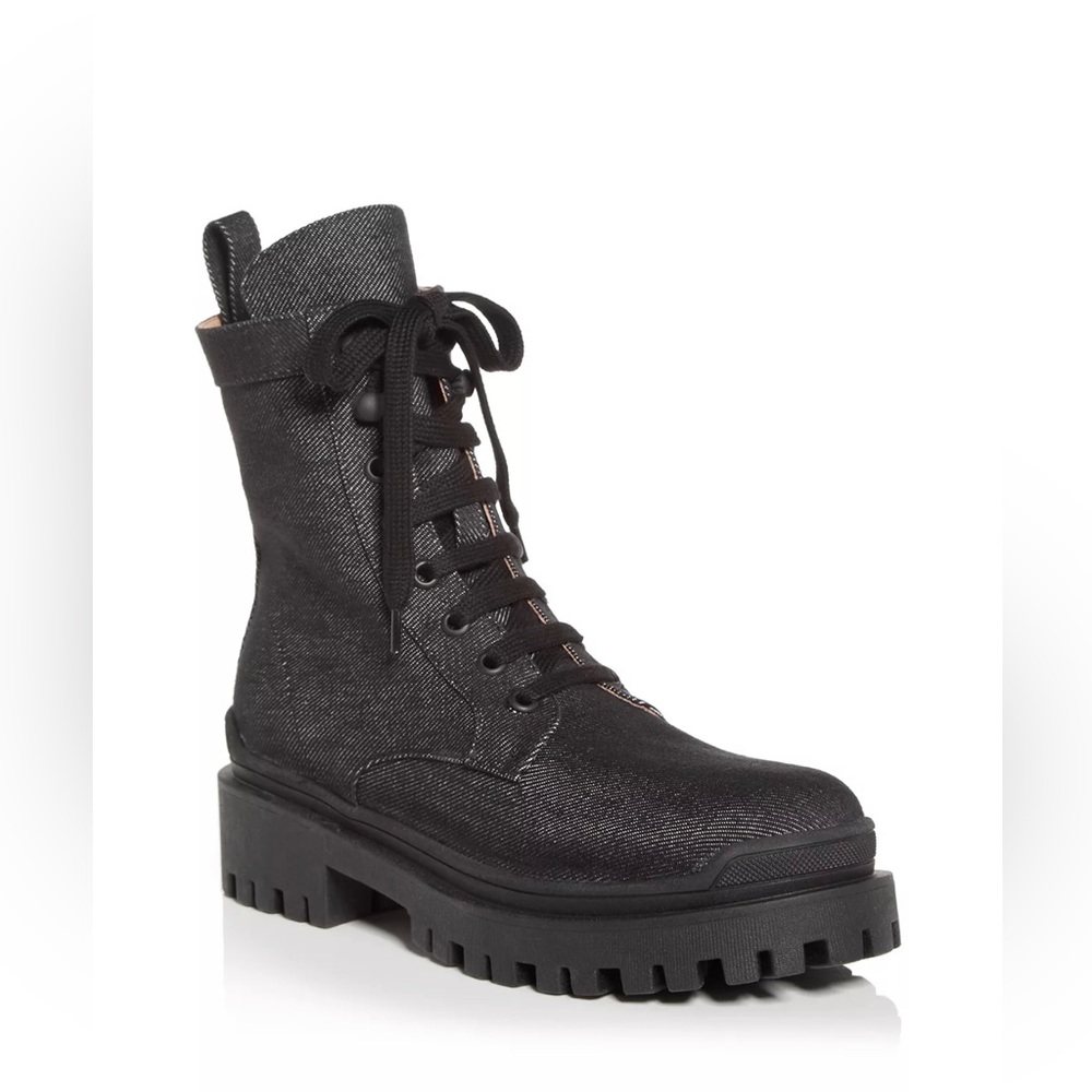 Ilio Smeraldo x Elizabeth Sulcer Combat Boots, Black Size 38 New in Box $560
